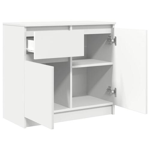 Skænk med skuffe 71x35x65 cm konstrueret træ hvid