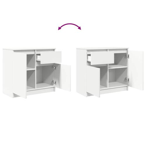 Skænk med skuffe 71x35x65 cm konstrueret træ hvid