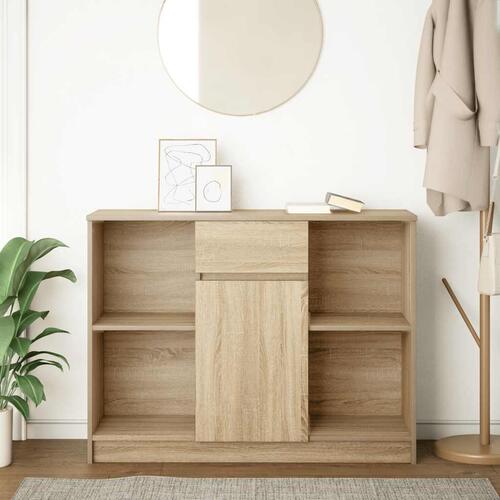 Skænk med skuffe 101x35x76 cm konstrueret træ sonoma-eg