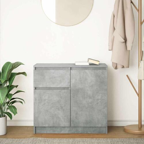 Skænk med skuffe 71x35x65 cm konstrueret træ betongrå