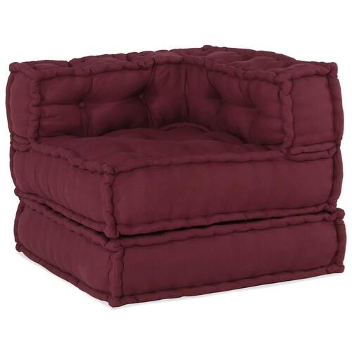 Modulpuf stof 70x70x54 brunrød