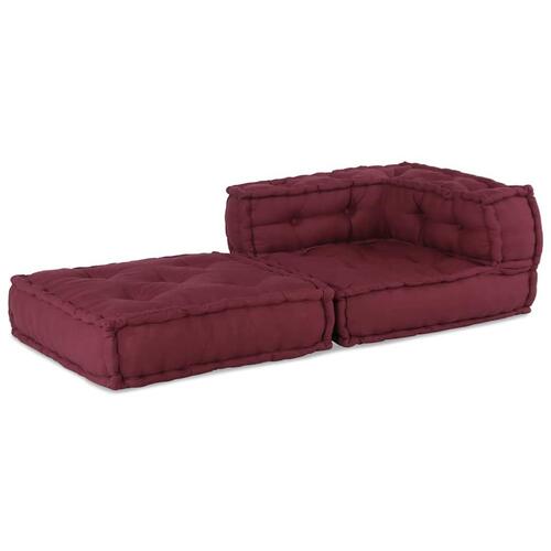 Modulpuf stof 70x70x54 brunrød