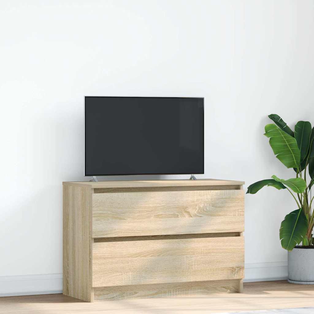 Tv-Bord 100X35X54 Cm Konstrueret Træ Etræsfarve - 80 cm / Sonoma-eg