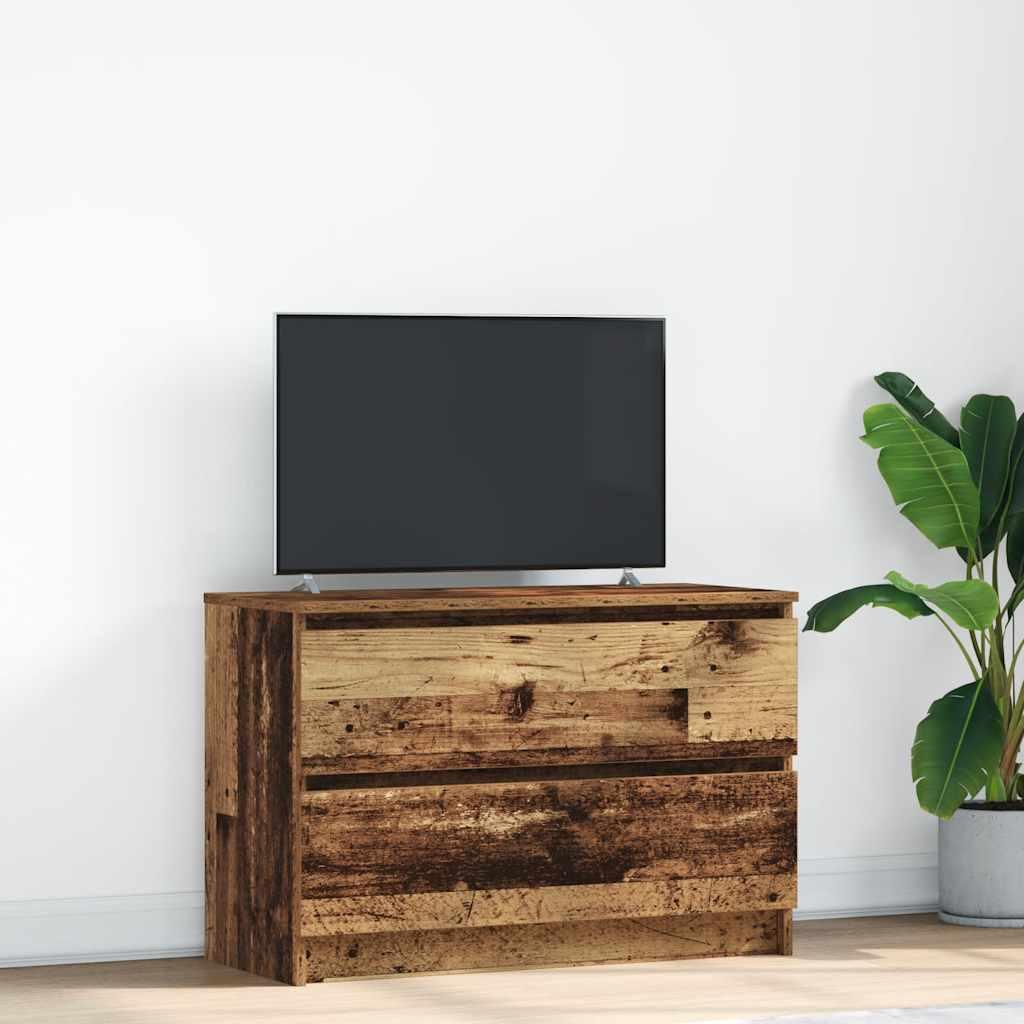 Tv-bord 80x35x54 cm konstrueret træ antikt trælook