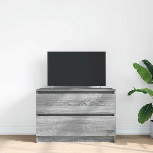 Tv-bord 80x35x54 cm konstrueret træ grå sonoma-eg