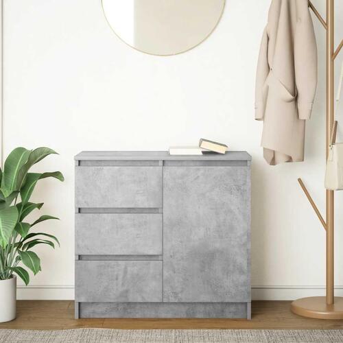 Skænk med skuffe 71x35x65 cm konstrueret træ betongrå