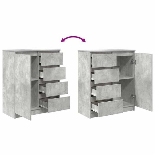 Skænk med skuffer 71x35x84 cm konstrueret træ betongrå