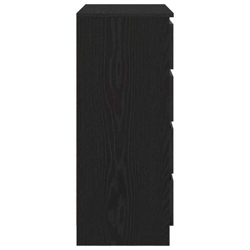 Skænk med skuffer 71x35x84 cm konstrueret træ sort egetræ