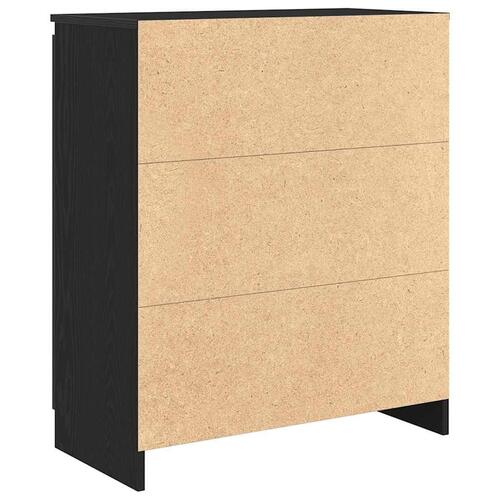 Skænk med skuffer 71x35x84 cm konstrueret træ sort egetræ