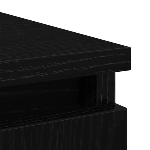 Skænk med skuffer 71x35x84 cm konstrueret træ sort egetræ