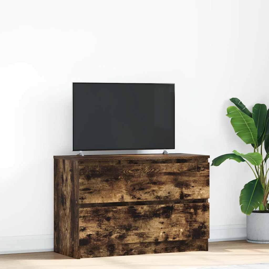 Tv-Bord 100X35X54 Cm Konstrueret Træ Etræsfarve - 80 cm / Røget eg