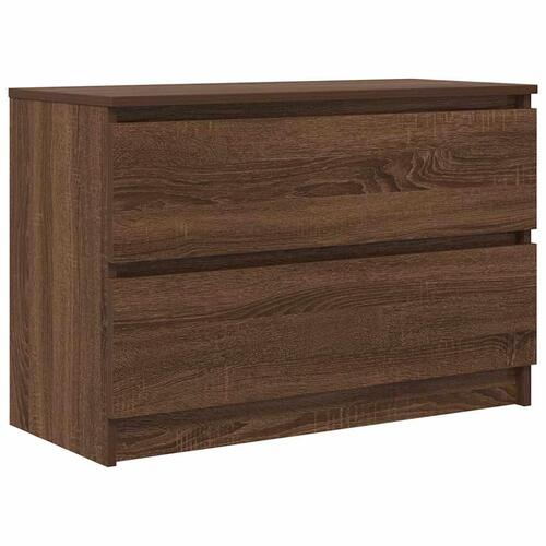 Tv-bord 80x35x54 cm konstrueret træ brun egetræsfarve