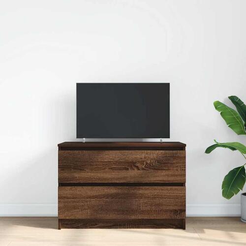 Tv-bord 80x35x54 cm konstrueret træ brun egetræsfarve