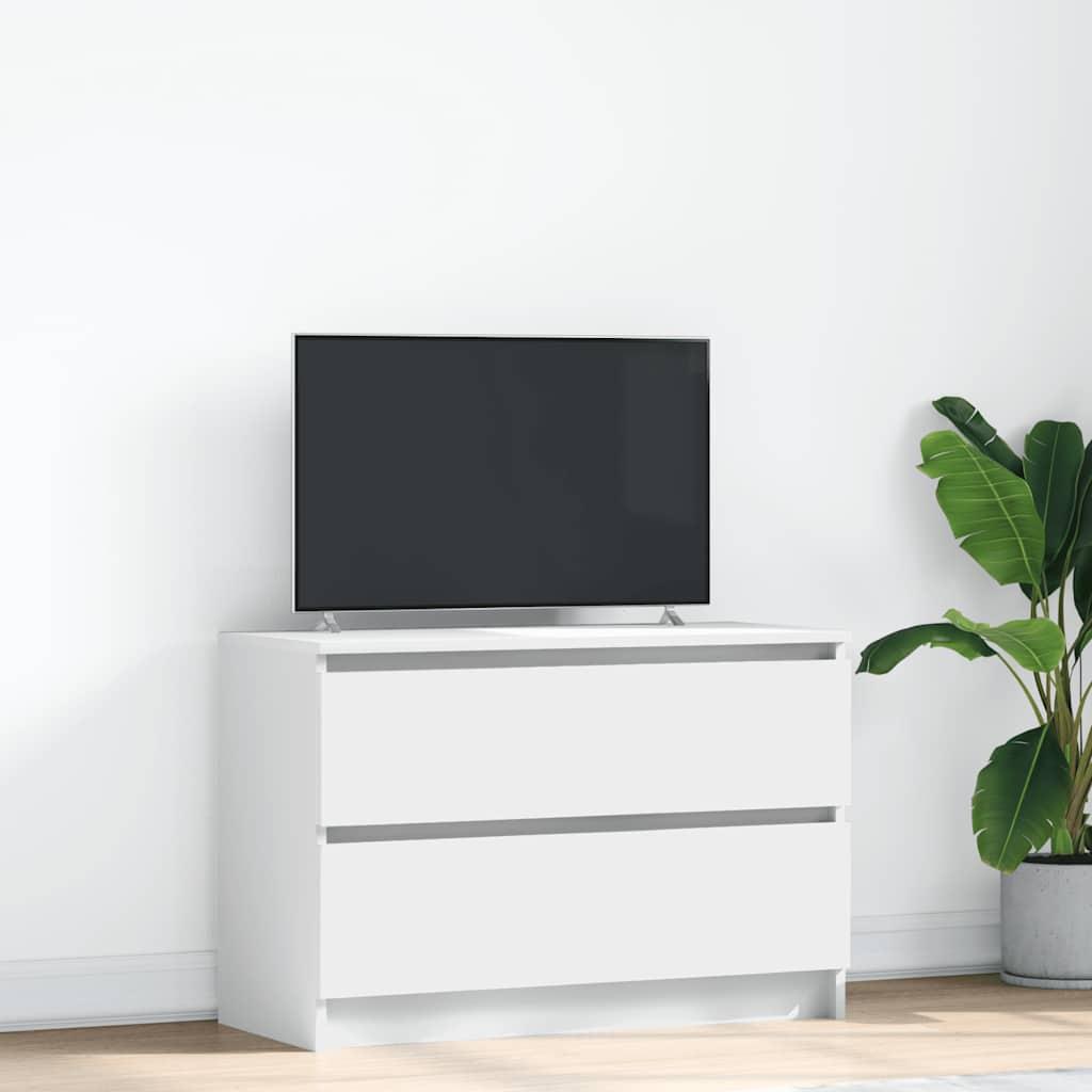 Tv-bord 80x35x54 cm konstrueret træ hvid