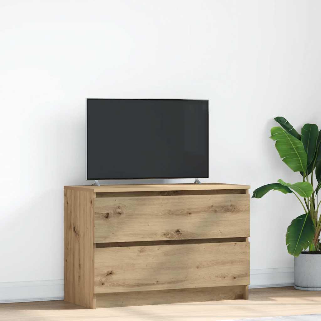 Tv-bord 80x35x54 cm konstrueret træ kunsteg
