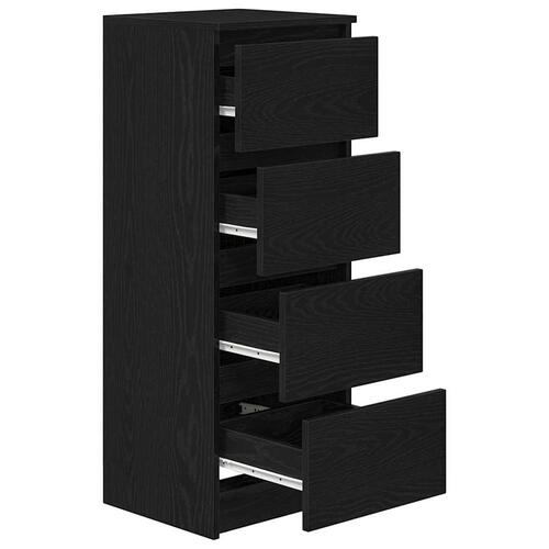 Skænk 37,5x35x99 cm konstrueret træ sort egetræsfarve