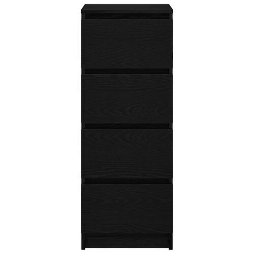 Skænk 37,5x35x99 cm konstrueret træ sort egetræsfarve