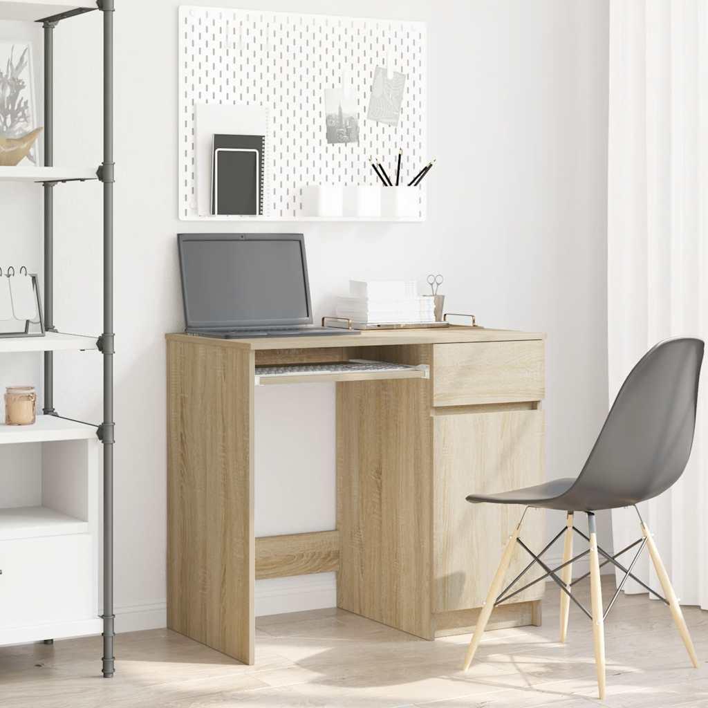 Skrivebord 86 × 49 × 76 cm i konstrueret træ - sonoma-eg billede