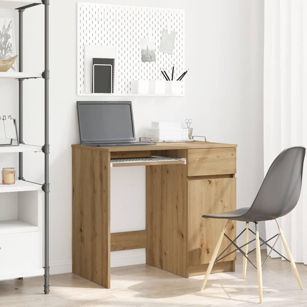 Skrivebord 86x49x76 cm konstrueret træ kunsteg