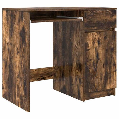 Skrivebord 86x49x76 cm konstrueret træ røget egetræsfarve