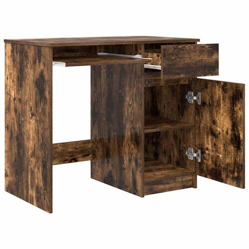 Skrivebord 86x49x76 cm konstrueret træ røget egetræsfarve