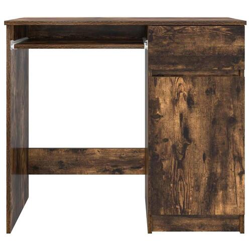Skrivebord 86x49x76 cm konstrueret træ røget egetræsfarve