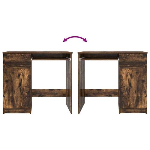 Skrivebord 86x49x76 cm konstrueret træ røget egetræsfarve