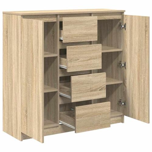 Skænk med skuffer 100,5x35x98,5 cm konstrueret træ sonoma-eg
