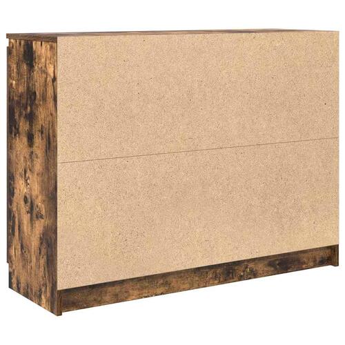 Skænk med skuffer 100,5x35x76 cm konstrueret træ røget egetræ