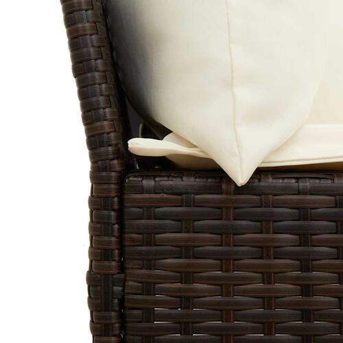 Havesofa med hynder polyrattan brun