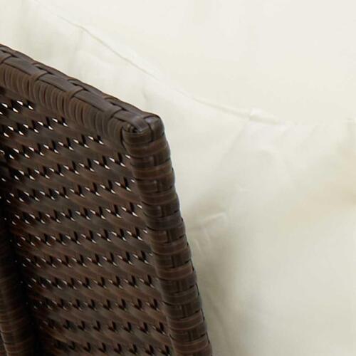 Havesofa med hynder polyrattan brun