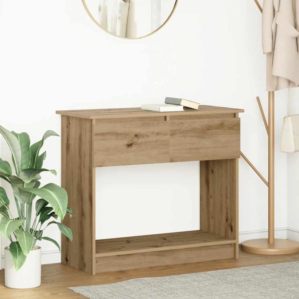 Konsolbord med skuffer 85,5x38,5x74,5 cm kunsteg billede