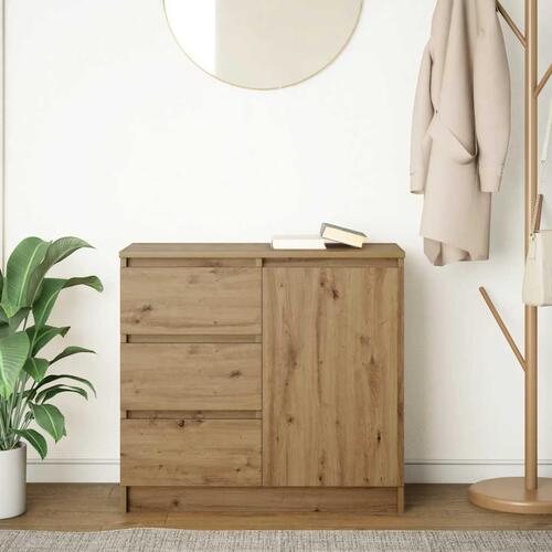 Skænk med skuffe 71x35x65 cm konstrueret træ kunsteg