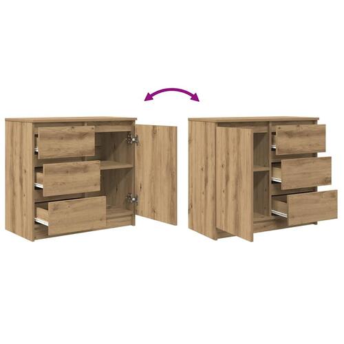 Skænk med skuffe 71x35x65 cm konstrueret træ kunsteg