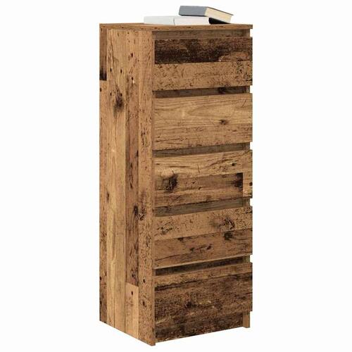Skænk med skuffer 37,5x35x99 cm konstrueret træ antikt træ