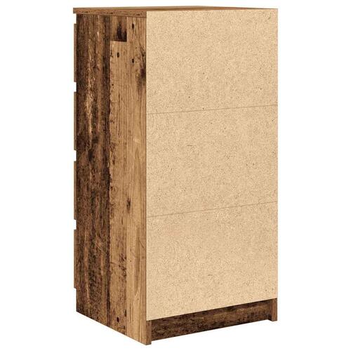 Skænk med skuffer 37,5x35x99 cm konstrueret træ antikt træ