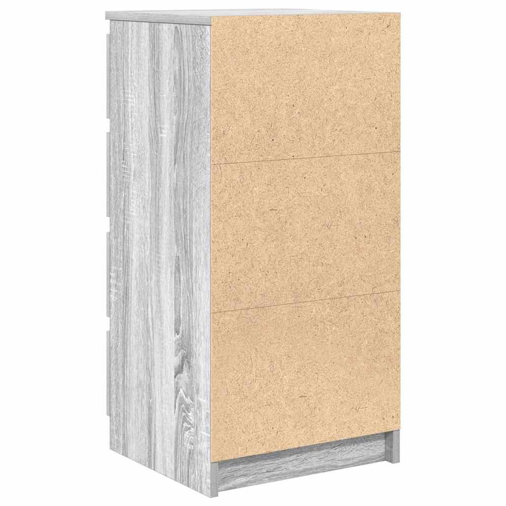 Skænk med skuffer 37,5x35x99 cm konstrueret træ grå sonoma-eg