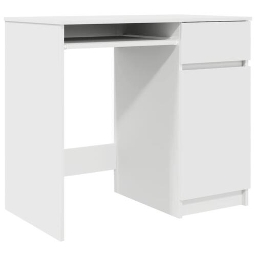Skrivebord 86x49x76 cm konstrueret træ hvid
