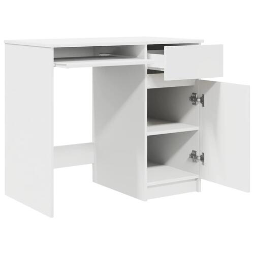 Skrivebord 86x49x76 cm konstrueret træ hvid