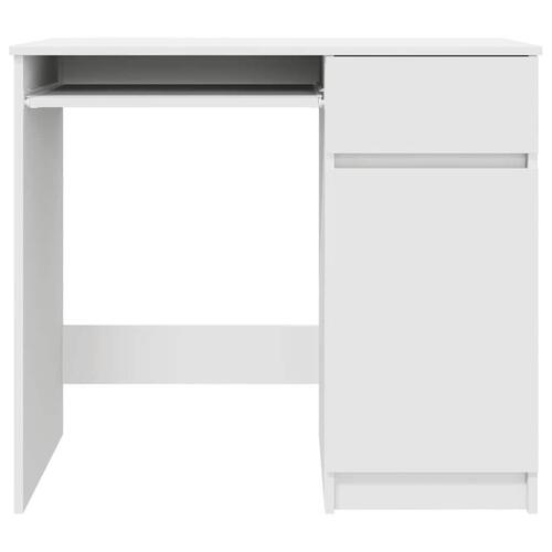Skrivebord 86x49x76 cm konstrueret træ hvid