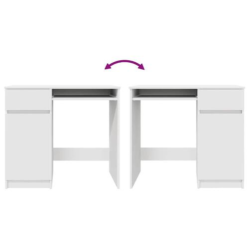 Skrivebord 86x49x76 cm konstrueret træ hvid