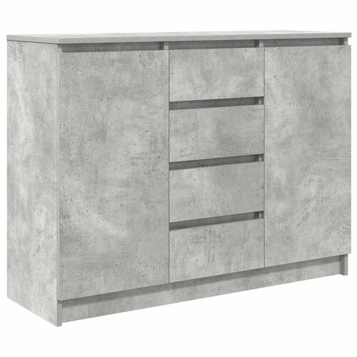 Skænk med skuffer 100,5x35x76 cm konstrueret træ betongrå