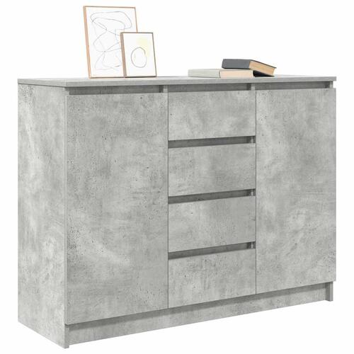 Skænk med skuffer 100,5x35x76 cm konstrueret træ betongrå