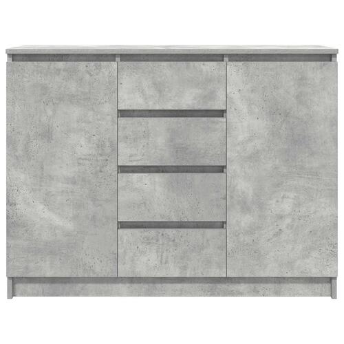 Skænk med skuffer 100,5x35x76 cm konstrueret træ betongrå