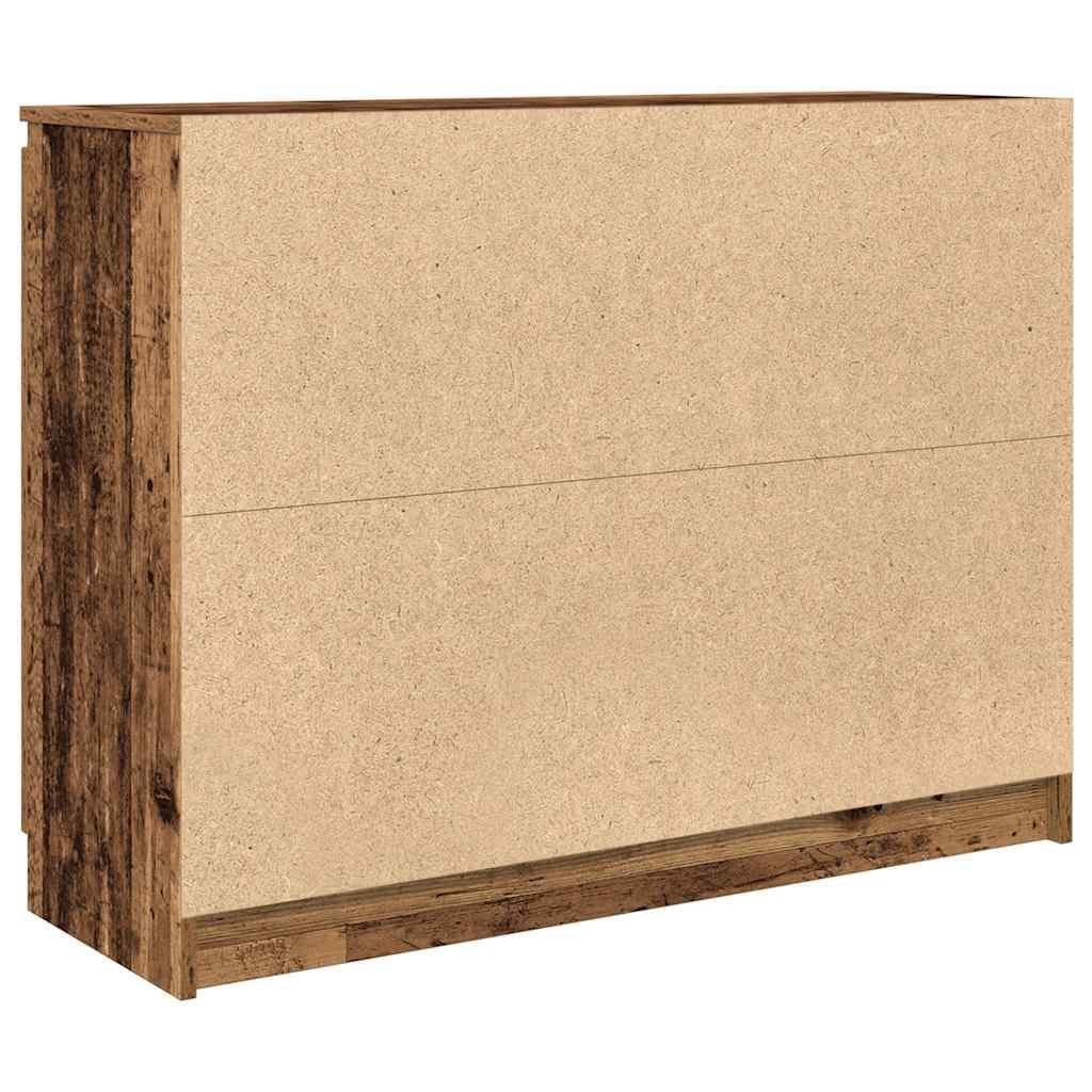 Skænk med skuffer 100,5x35x76 cm konstrueret træ antikt træ