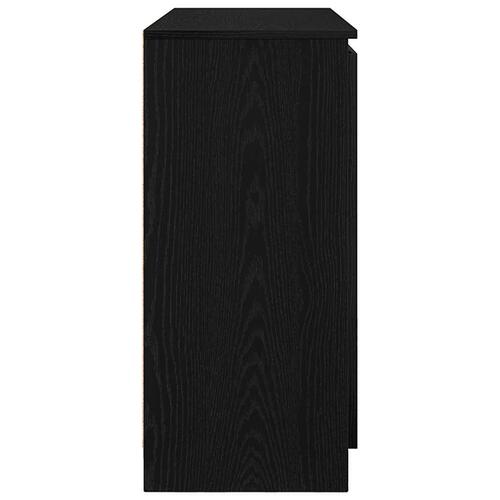 Skænk med skuffer 100,5x35x76 cm konstrueret træ sort egetræ