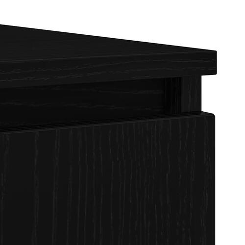 Skænk med skuffer 100,5x35x76 cm konstrueret træ sort egetræ