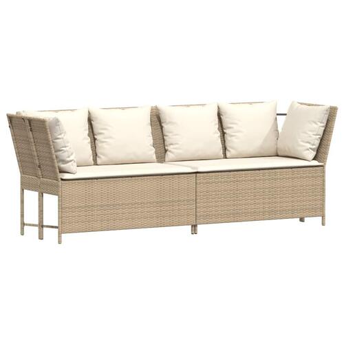 Havesofa med hynder polyrattan beige