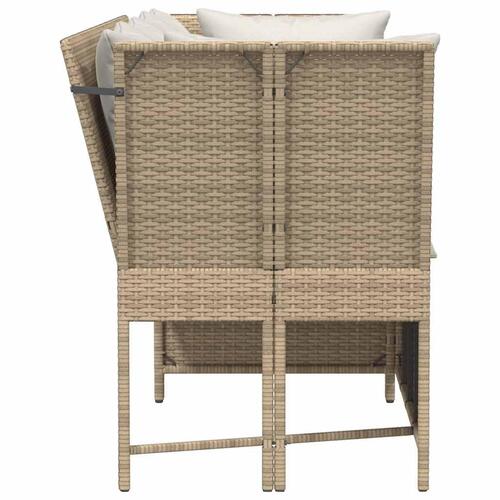 Havesofa med hynder polyrattan beige