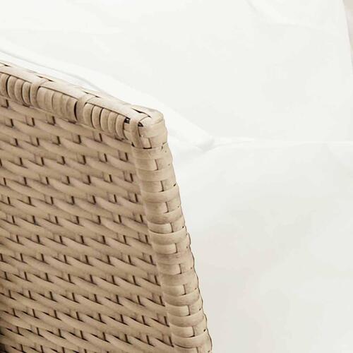 Havesofa med hynder polyrattan beige
